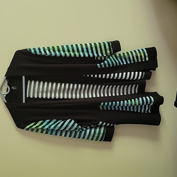 Fashque Studio Colorful Striped Mesh Cardigan Jacket - Picture 1 of 7